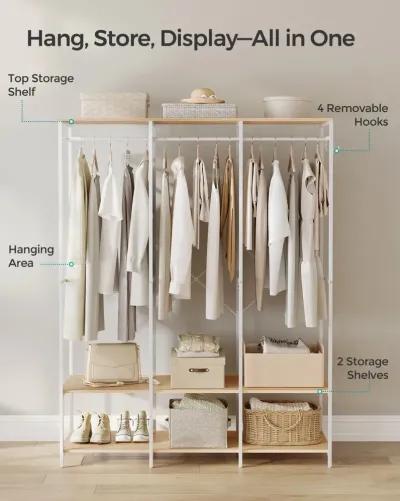 3-Column Clothes Rack with Multiple Hanging Rods for Maximum Storage Space