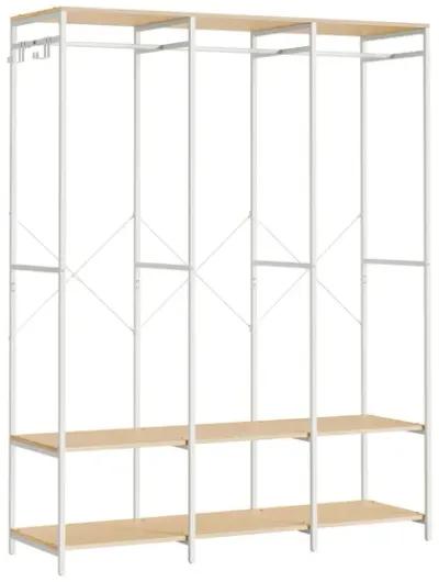 3-Column Clothes Rack with Multiple Hanging Rods for Maximum Storage Space