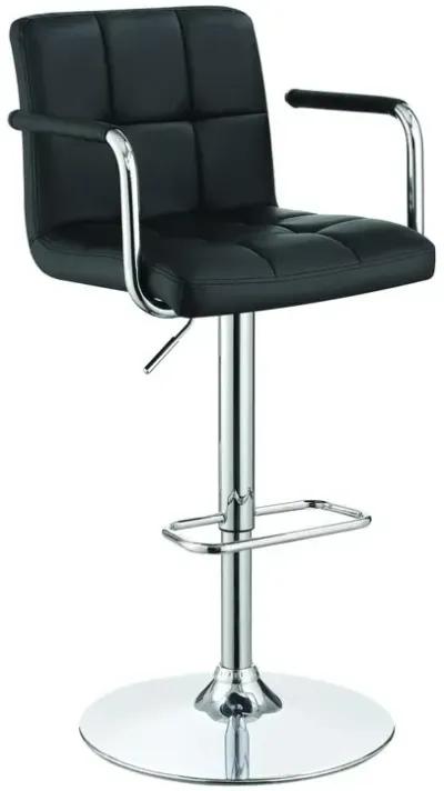 Coaster Co. of America Palomar Adjustable Height Bar Stool Black and Chrome