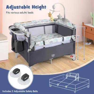 Hivvago 5-in-1 Portable Baby Beside Bassinet with Diaper Changer