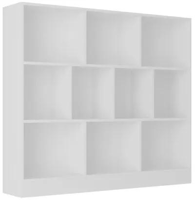 47.2 in. W x 40.9 in. H White Wooden 10-Shelf Freestanding Standard Bookcase Display Bookshelf With Cubes