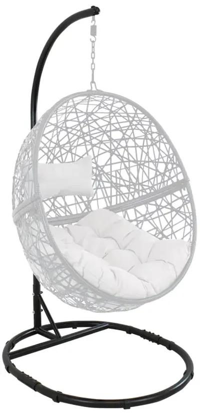 Sunnydaze Rounded Base Powder-Coated Steel Egg Chair Stand - 76 in