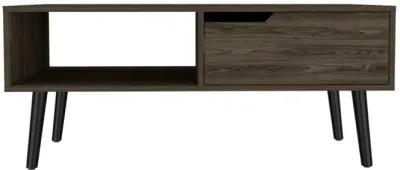 New Haven 1-Drawer 1-Shelf 12-Bottle Wine Cabinet Dark Walnut