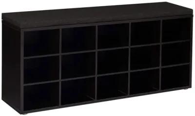 Shoe Bench with Cushion - 15-Cube Storage Bench for Entryway Organization