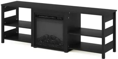 Furinno Classic 70 Inch TV Stand with Fireplace- Americano