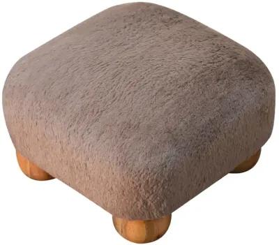 Artisan Furniture solid Wood Mocha Faux Fur Nordic Footstool