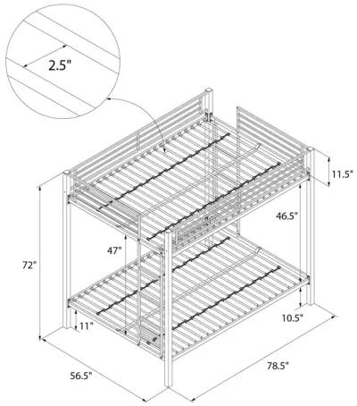 Atwater Living Parker Full over Full Metal Bunk Bed