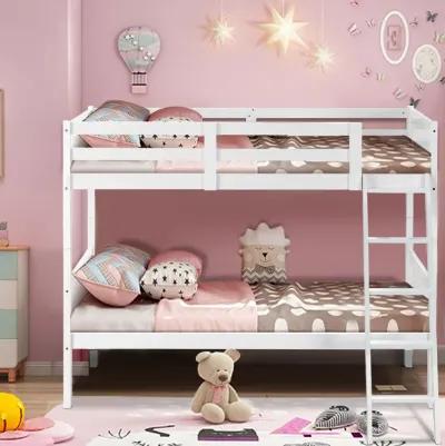 Twin Size Wooden Bunk Beds Convertible 2 Individual Beds