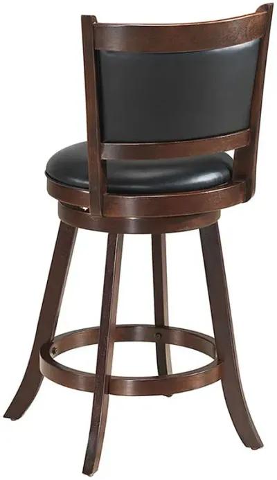 2 Pieces 24 Inch Swivel Counter Stool Dining Chair Upholstered Seat