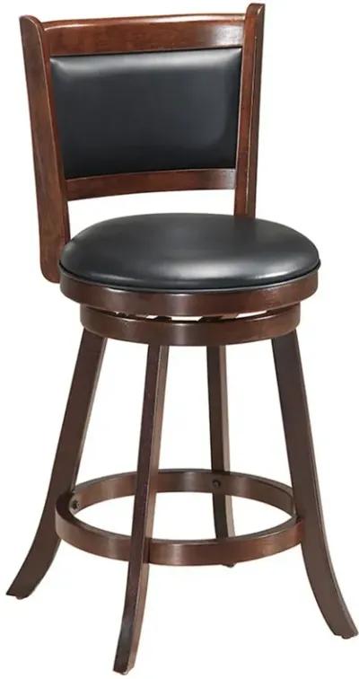 2 Pieces 24 Inch Swivel Counter Stool Dining Chair Upholstered Seat