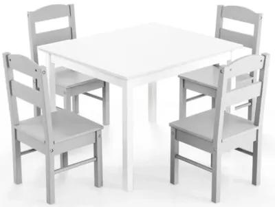 Hivvago 5 pcs Kids Pine Wood Table Chair Set