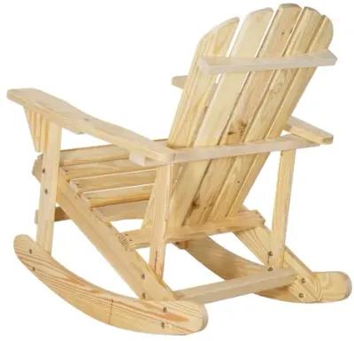 Adirondack Rocking Chair Solid Wood Chairs Finish Outdoor Furniture For Patio, Backyard, Garden