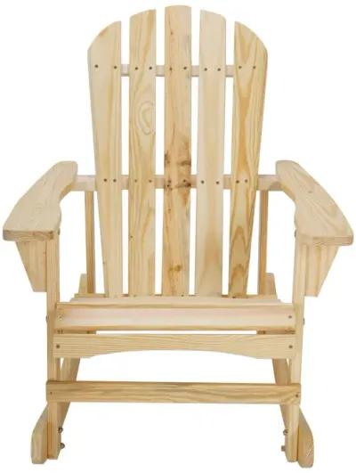 Adirondack Rocking Chair Solid Wood Chairs Finish Outdoor Furniture For Patio, Backyard, Garden