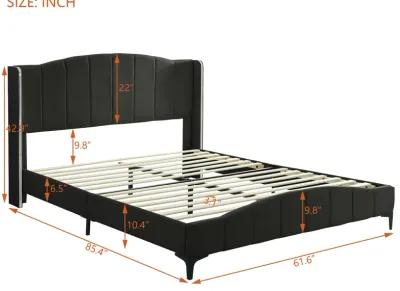 Merax PU Leather Upholstered Platform Bed