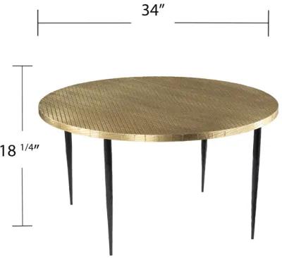 Judmont Round Cocktail Table w/Embossed Top