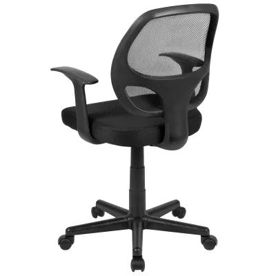 Flash Fundamentals Mid-Back Gray Mesh Swivel Ergonomic Task Office Chair with Arms