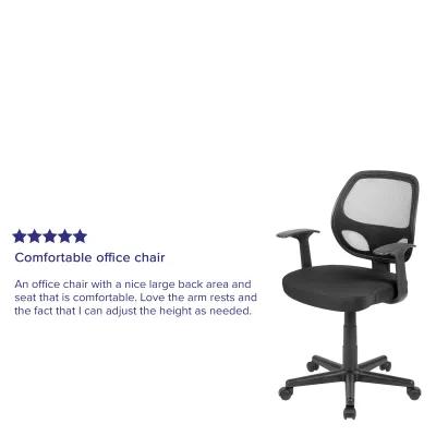 Flash Fundamentals Mid-Back Gray Mesh Swivel Ergonomic Task Office Chair with Arms