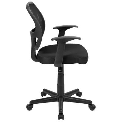 Flash Fundamentals Mid-Back Gray Mesh Swivel Ergonomic Task Office Chair with Arms