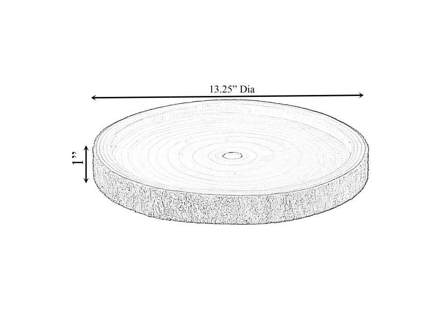 Natural Wooden Bark Round Slice 14 inch Tray, Rustic Table Charger Centerpiece