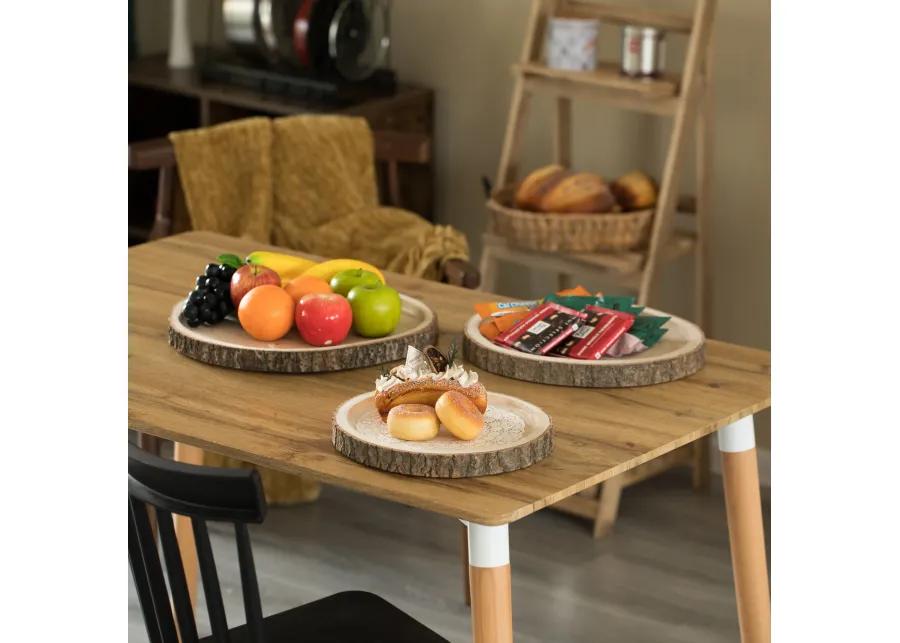 Natural Wooden Bark Round Slice 14 inch Tray, Rustic Table Charger Centerpiece