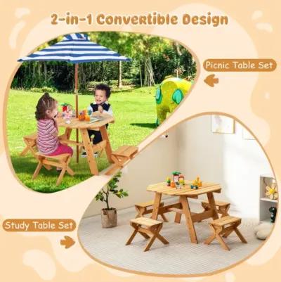 Hivvago Kids Wooden Table Set for Children Aged 3+ Years