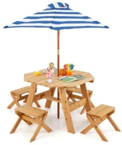 Hivvago Kids Wooden Table Set for Children Aged 3+ Years