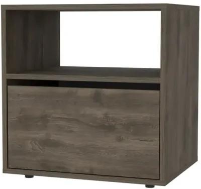 Sauvie 1-Shelf Nightstand Dark Brown