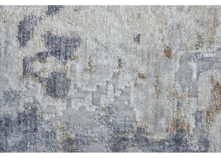 Laina 39GHF Ivory/Gray/Blue 3' x 12' Rug