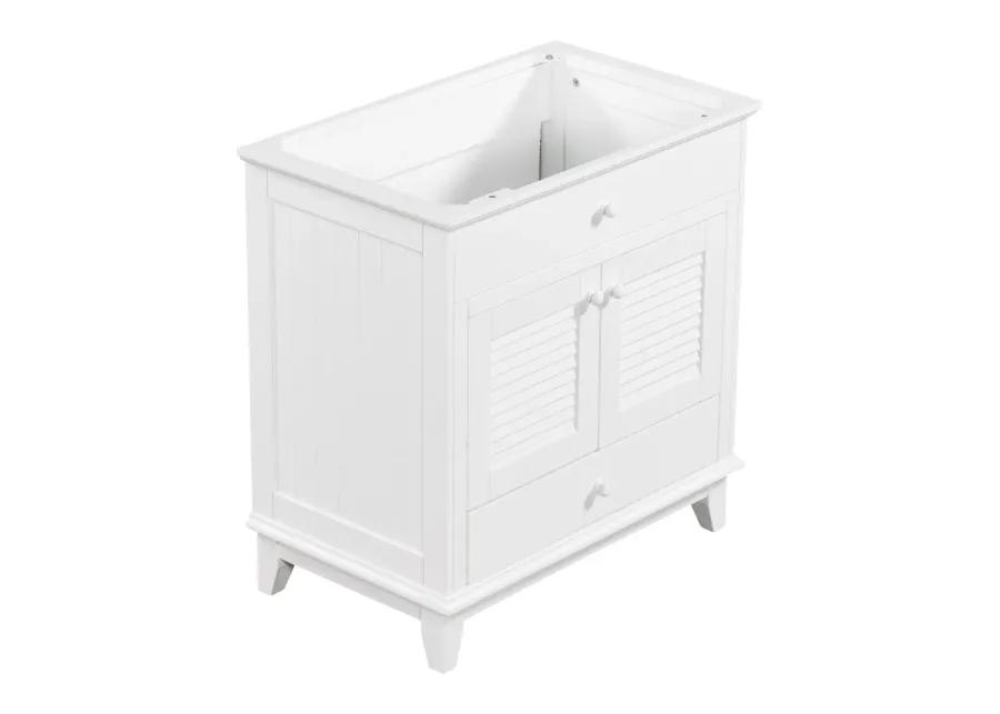 30" Bathroom Vanity Base Without Sink, Bathroom Cabinet With Two Doors And One Drawer