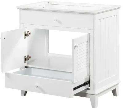 30" Bathroom Vanity Base Without Sink, Bathroom Cabinet With Two Doors And One Drawer