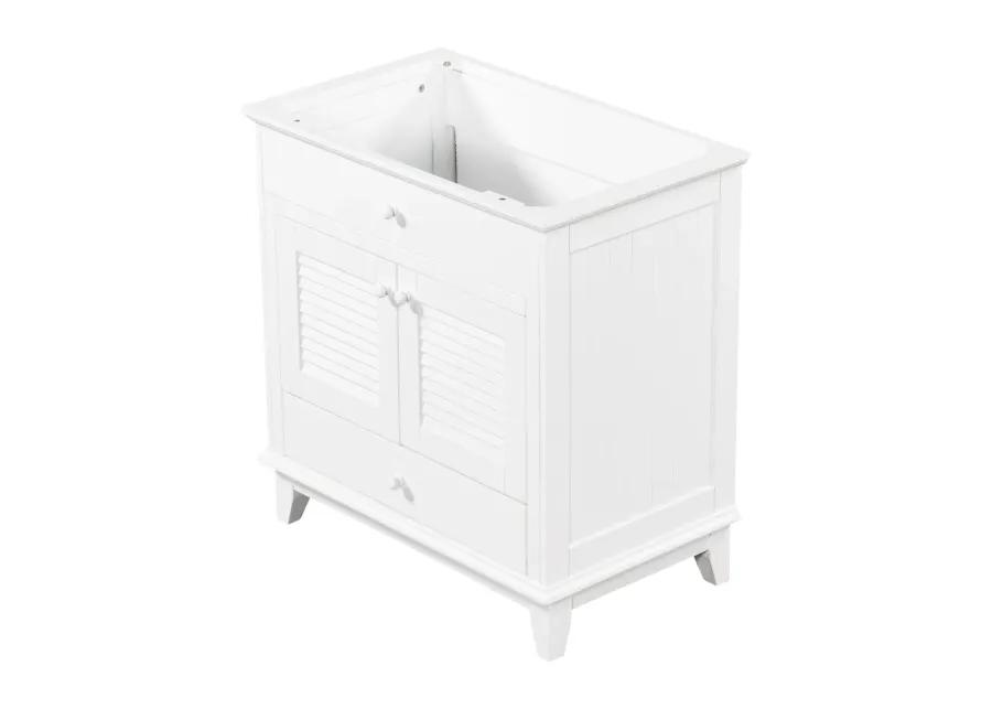 30" Bathroom Vanity Base Without Sink, Bathroom Cabinet With Two Doors And One Drawer