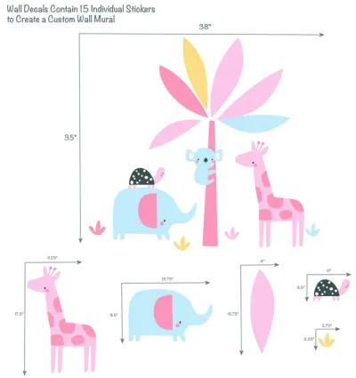 Lambs & Ivy Snuggle Jungle Pastel Safari Cotton Jersey 5-Piece Crib Bedding Set