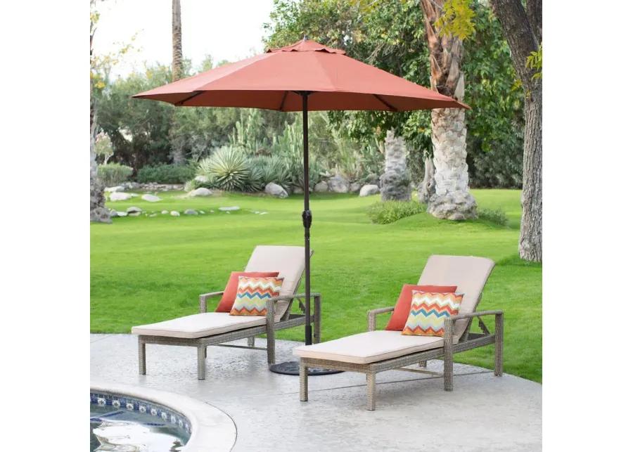 9-Ft Patio Umbrella in Terracotta with Metal Pole and Tilt Mechanism