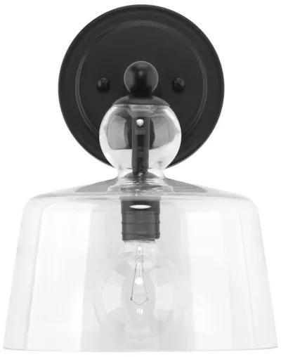 Hudson Glass Wall Sconce, Black