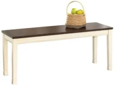 Hivvago Kitchen Seating Wooden Bench in White and Brown Finish