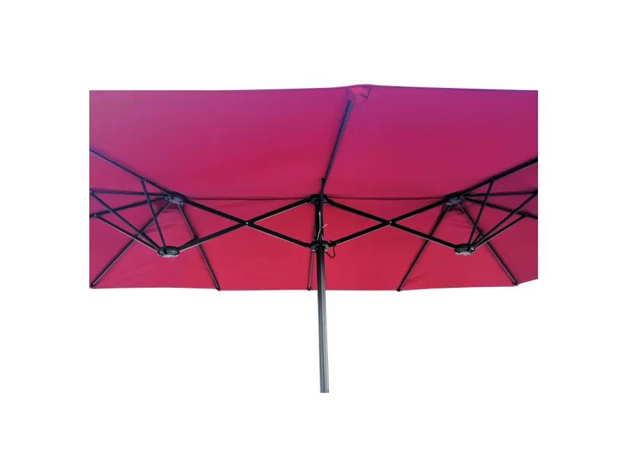 15Ftx9FtDouble-Sided Patio Umbrella Outdoor Market Table Garden Extra Large Waterproof Twin Umbrellas with Crank and Wind Vents for Garden Deck Backyard Pool Shade Outside Deck Swimming Pool