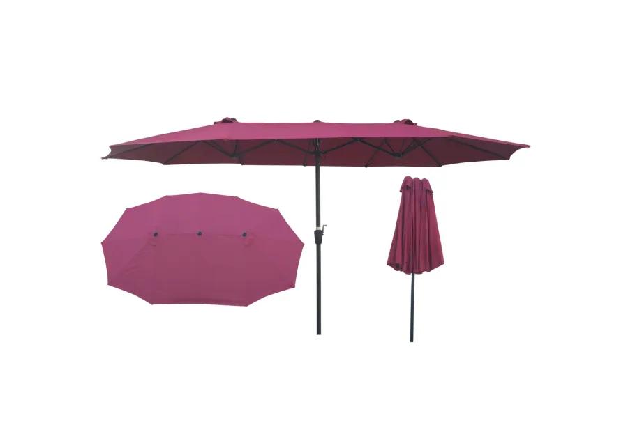 15Ftx9FtDouble-Sided Patio Umbrella Outdoor Market Table Garden Extra Large Waterproof Twin Umbrellas with Crank and Wind Vents for Garden Deck Backyard Pool Shade Outside Deck Swimming Pool