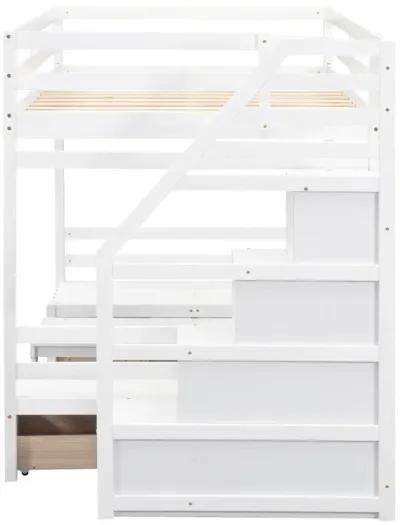 Merax Bunk Beds with Stairs and Storage Drawers Loft Bed