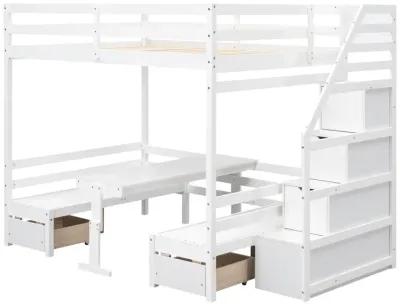 Merax Bunk Beds with Stairs and Storage Drawers Loft Bed