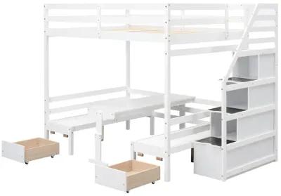 Merax Bunk Beds with Stairs and Storage Drawers Loft Bed