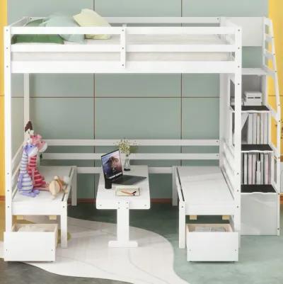 Merax Bunk Beds with Stairs and Storage Drawers Loft Bed