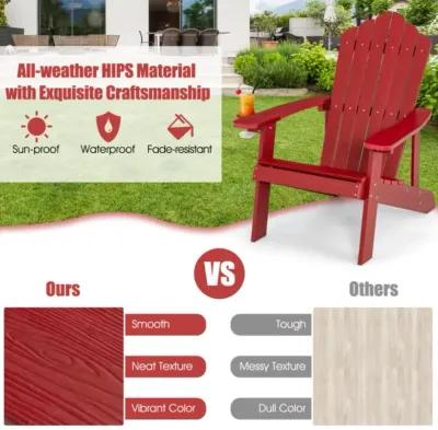 Hivvago Weather Resistant HIPS Outdoor Adirondack Chair with Cup Holder