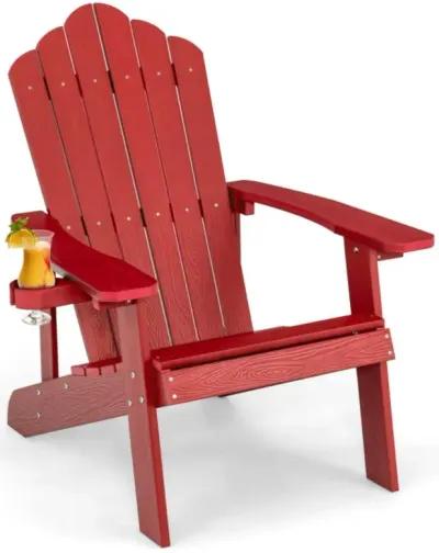 Hivvago Weather Resistant HIPS Outdoor Adirondack Chair with Cup Holder