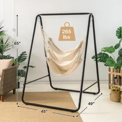 Hivvago Hanging Padded Hammock Chair with Stand and Heavy Duty Steel