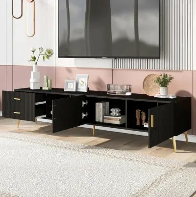 Modern TV Console Table TV Stand with Open Shelves