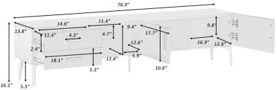 Modern TV Console Table TV Stand with Open Shelves