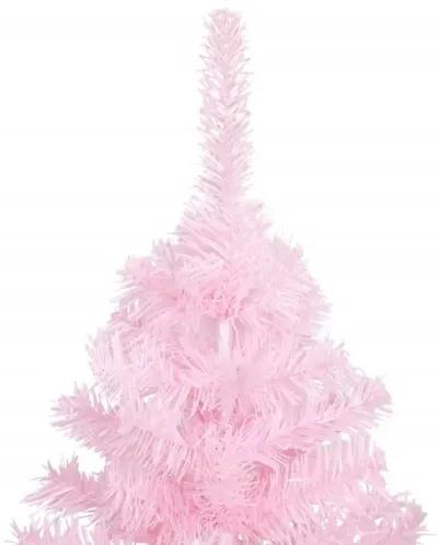 vidaXL Artificial Christmas Tree with LEDs&Ball Set Pink 47.2" PVC (329177+330097)