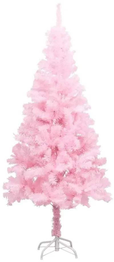 vidaXL Artificial Christmas Tree with LEDs&Ball Set Pink 47.2" PVC (329177+330097)