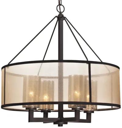 Diffusion 24'' Wide 4-Light Bronze Chandelier