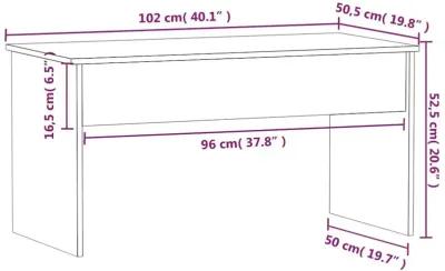 Coffee Table White 40.2"x19.9"x20.7" Engineered Wood